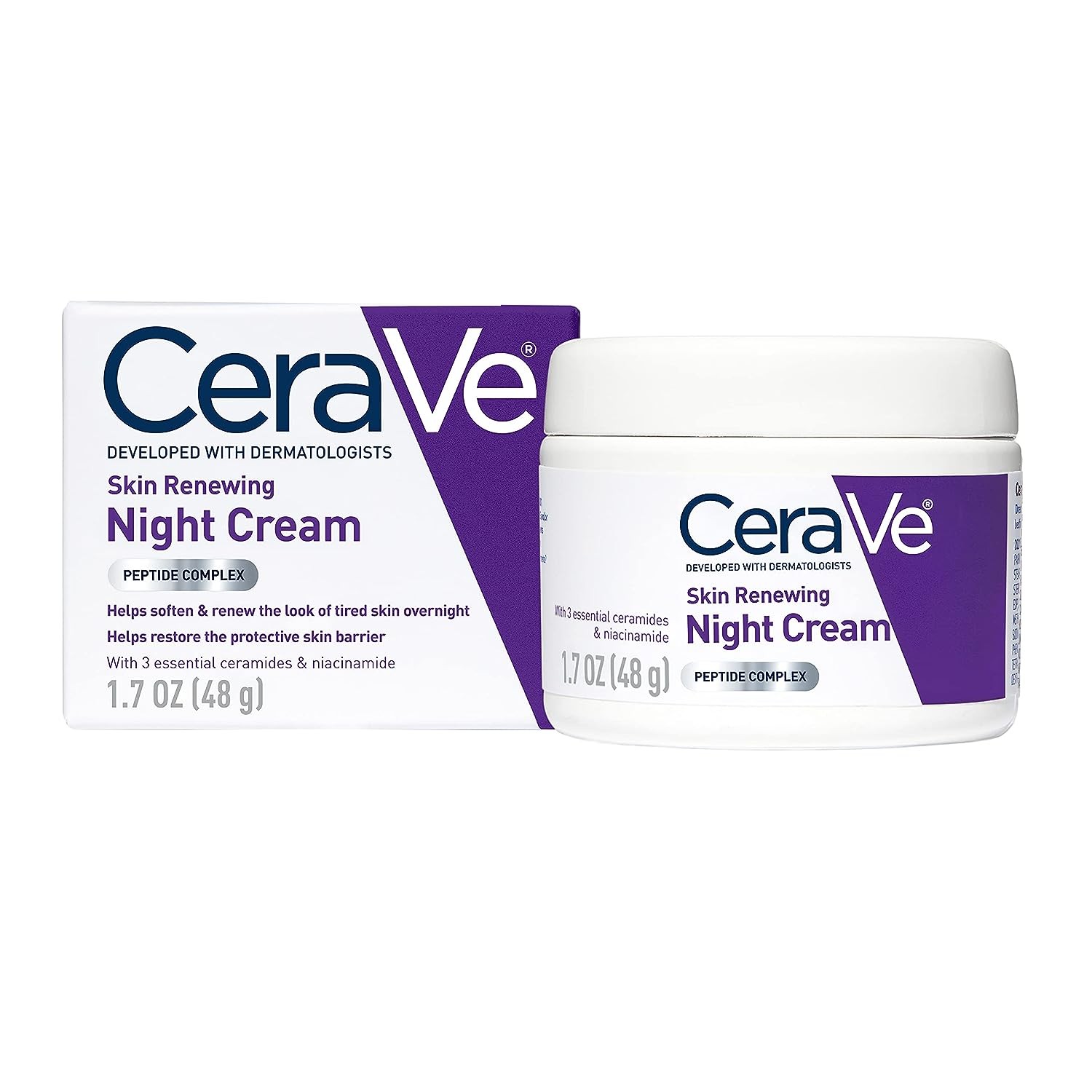 CeraVe Skin Renewing Night Cream Face Moisturizer - 48g