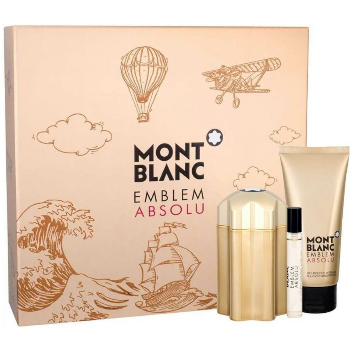 Mont Blanc Emblem Absolu Gift Set 100ml Eau Du Toilette EDT + 100ml Shower Gel + 7.5ml Eau Du Toilette EDT For Him