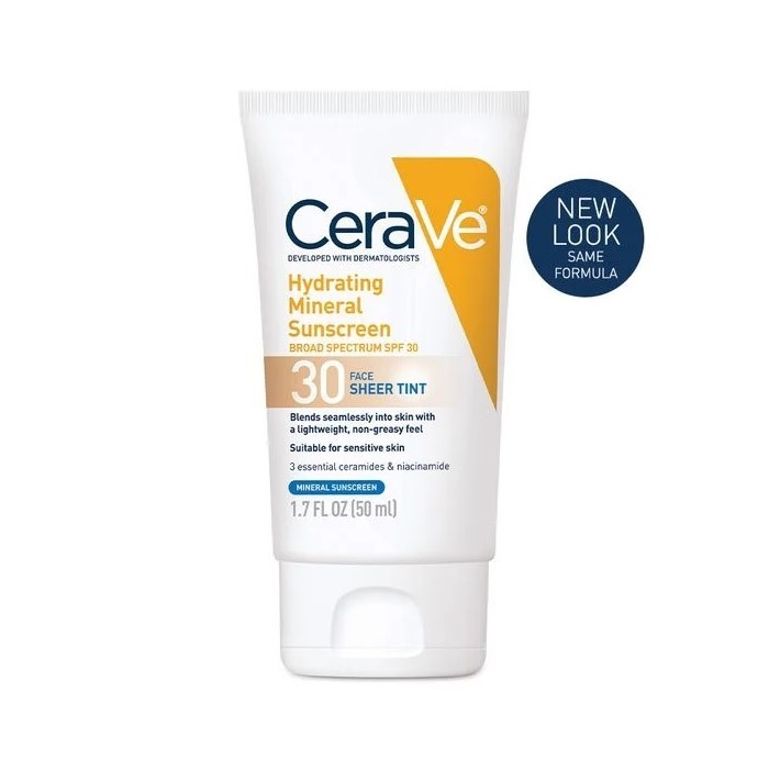 CeraVe Hydrating Mineral Tinted Face Sunscreen Lotion - SPF 30 -50ml