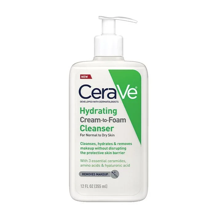 Cerave Hydrating Cream To Foam Cleanser For Normal To Dry Skin Pump 236ml