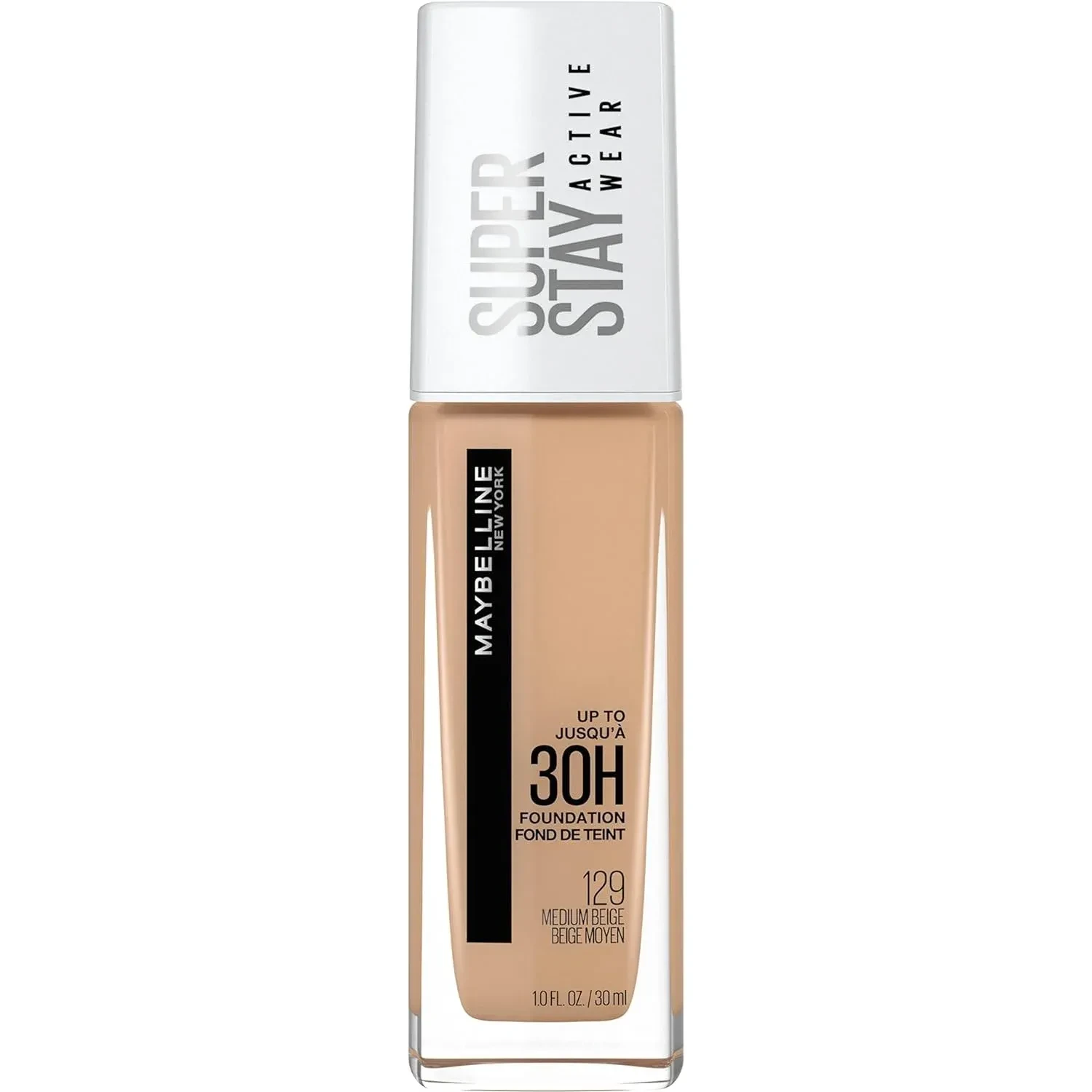 Maybelline – Super Stay 30H Full Coverage Liquid Foundation – 129 Medium Beige