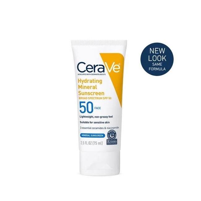 Cerave Hydrating Mineral Sunscreen SPF 50 Face Lotion 75ml